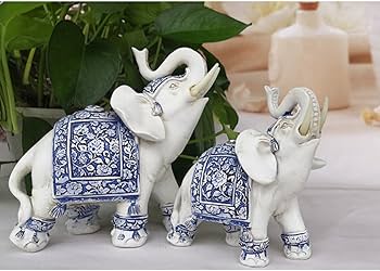 Amazon.co.jp: リアル ゾウ 置物 玄関 オブジェ 様式2 かわいい 象